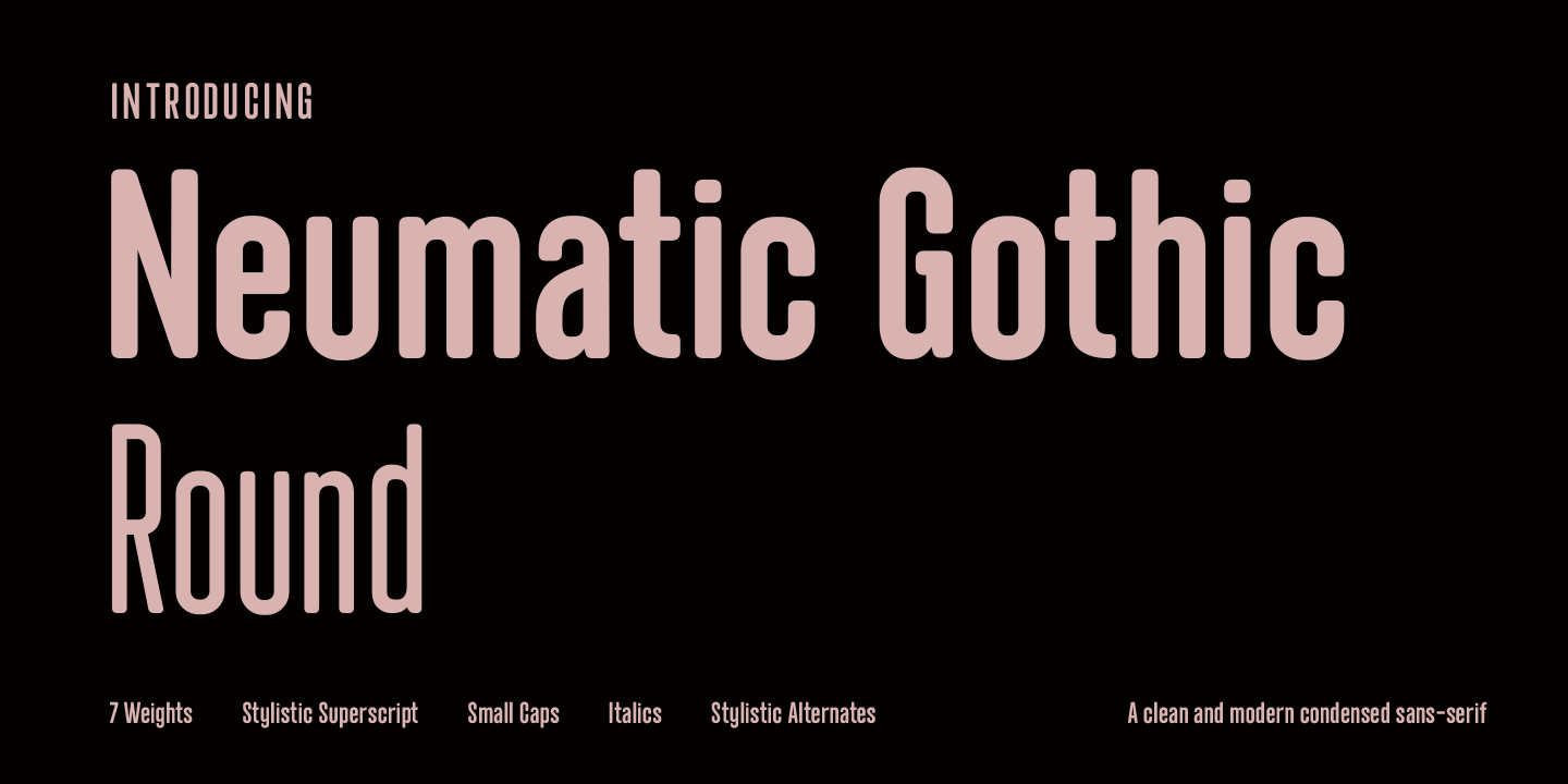 Ejemplo de fuente Neumatic Gothic Round Light Oblique